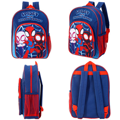 Spidey and His Amazing Friends Kids Childrens Premium Backpack School Rucksack Travel Bag with side mesh pocket and front zipped pocket