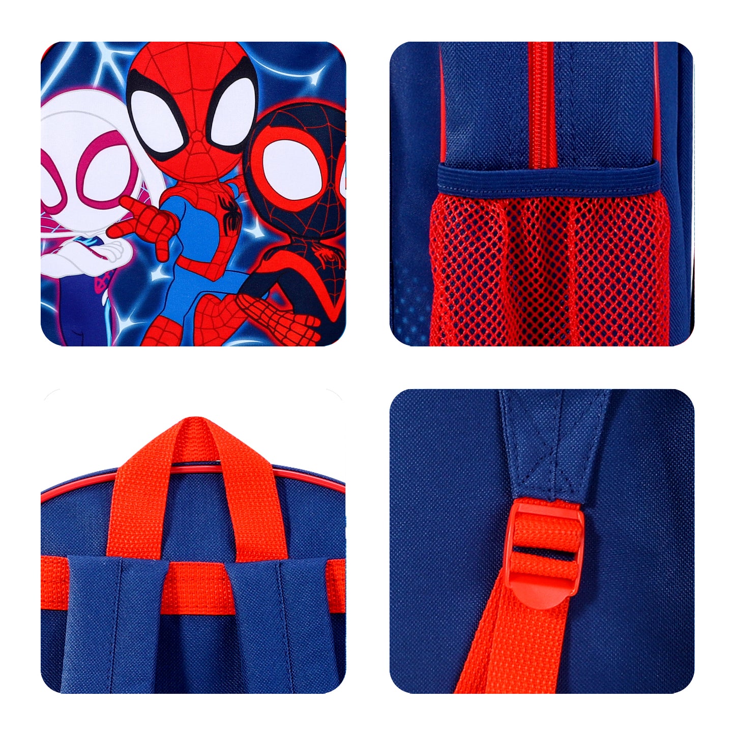 Spidey and His Amazing Friends Kids Childrens Premium Backpack School Rucksack Travel Bag with side mesh pocket and front zipped pocket