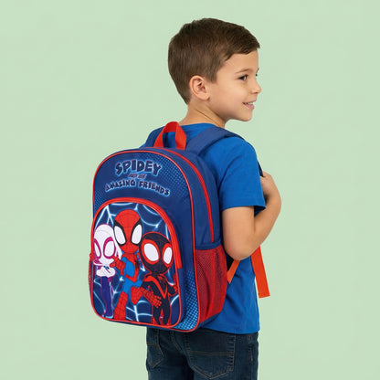 Spidey and His Amazing Friends Kids Childrens Premium Backpack School Rucksack Travel Bag with side mesh pocket and front zipped pocket