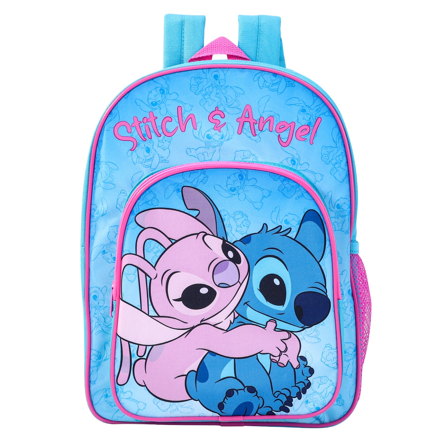 Disney Stitch Kids Childrens Premium Backpack School Rucksack Travel Bag with side mesh pocket and front zipped pocket