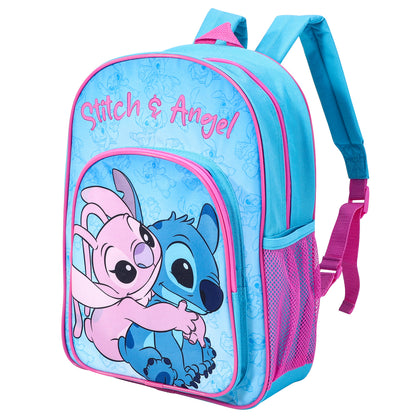 Disney Stitch Kids Childrens Premium Backpack School Rucksack Travel Bag with side mesh pocket and front zipped pocket