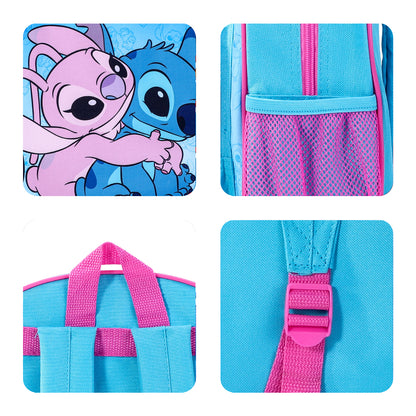 Disney Stitch Kids Childrens Premium Backpack School Rucksack Travel Bag with side mesh pocket and front zipped pocket
