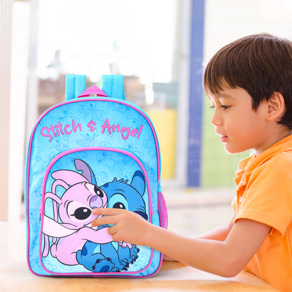Disney Stitch Kids Childrens Premium Backpack School Rucksack Travel Bag with side mesh pocket and front zipped pocket