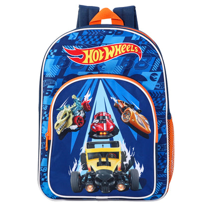 Hot Wheels Kids Childrens Premium Backpack School Rucksack Travel Bag with side mesh pocket and front zipped pocket