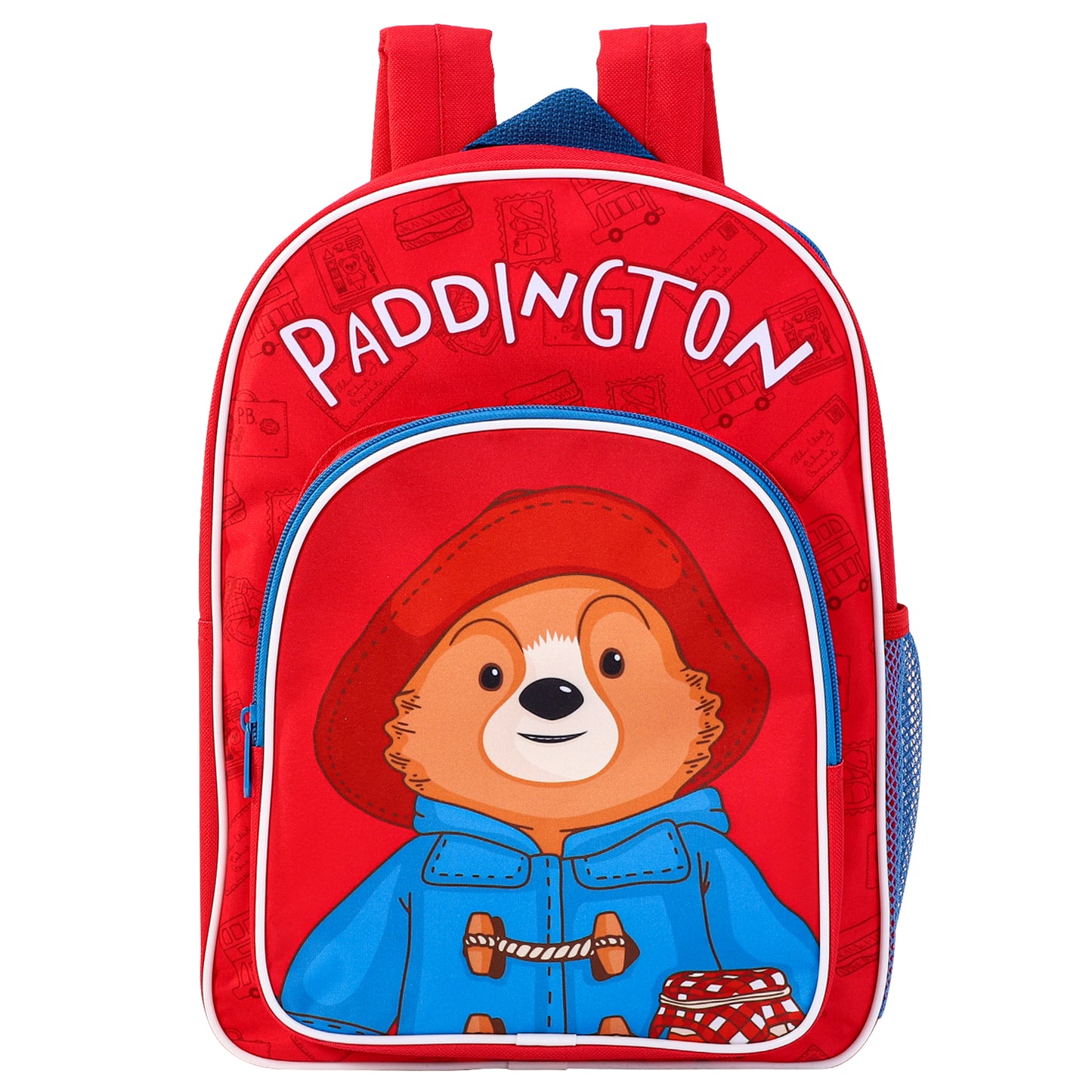 Paddington Bear Kids Childrens Premium Backpack School Rucksack Travel Bag with side mesh pocket and front zipped pocket