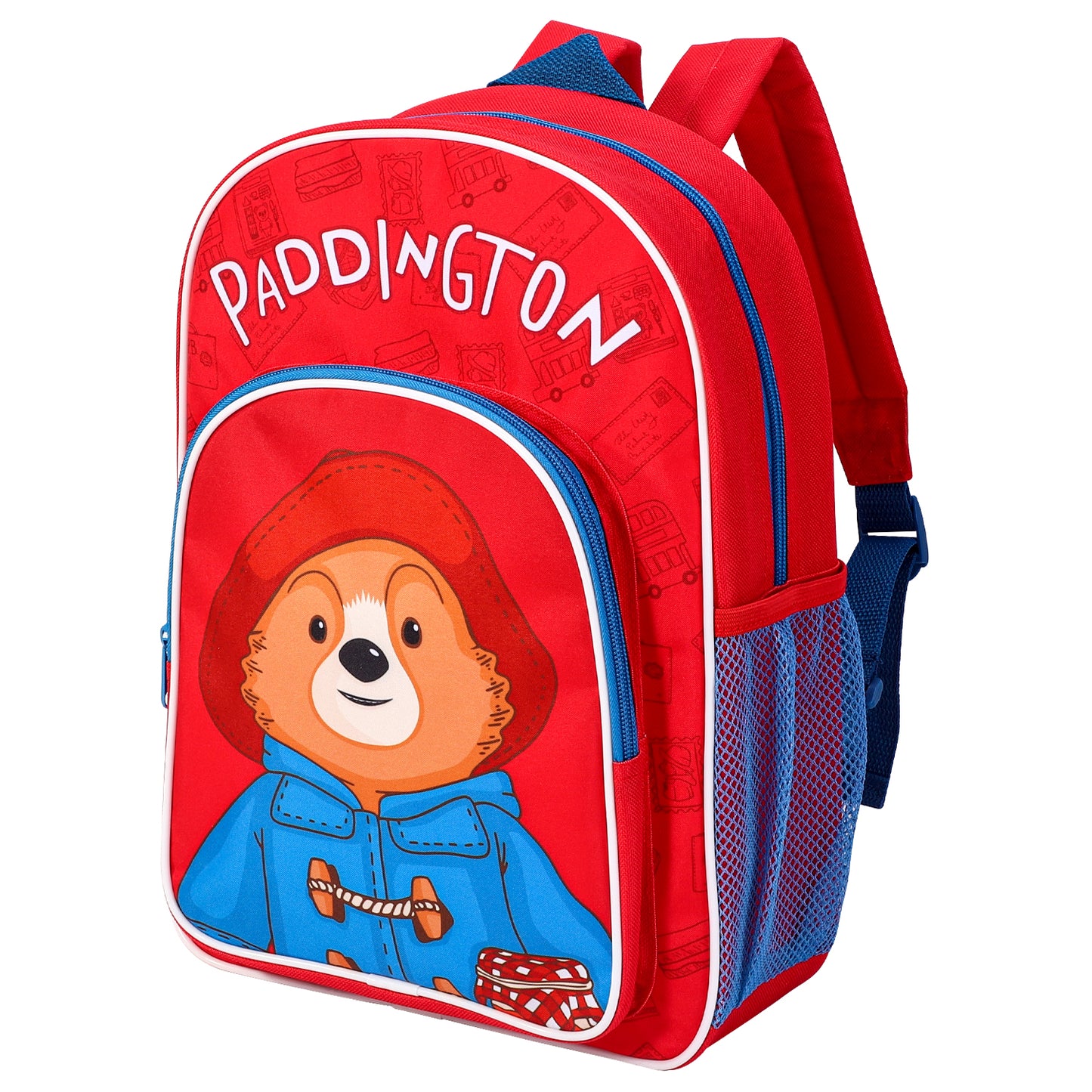 Paddington Bear Kids Childrens Premium Backpack School Rucksack Travel Bag with side mesh pocket and front zipped pocket