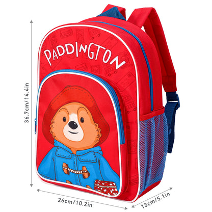Paddington Bear Kids Childrens Premium Backpack School Rucksack Travel Bag with side mesh pocket and front zipped pocket