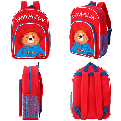 Paddington Bear Kids Childrens Premium Backpack School Rucksack Travel Bag with side mesh pocket and front zipped pocket