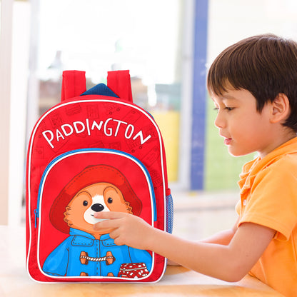 Paddington Bear Kids Childrens Premium Backpack School Rucksack Travel Bag with side mesh pocket and front zipped pocket