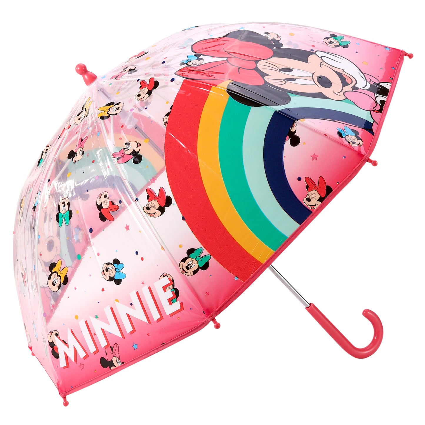 Minnie Mouse Dome Umbrella for Kids Childrens Boys Girls Brolly with Safety Opening