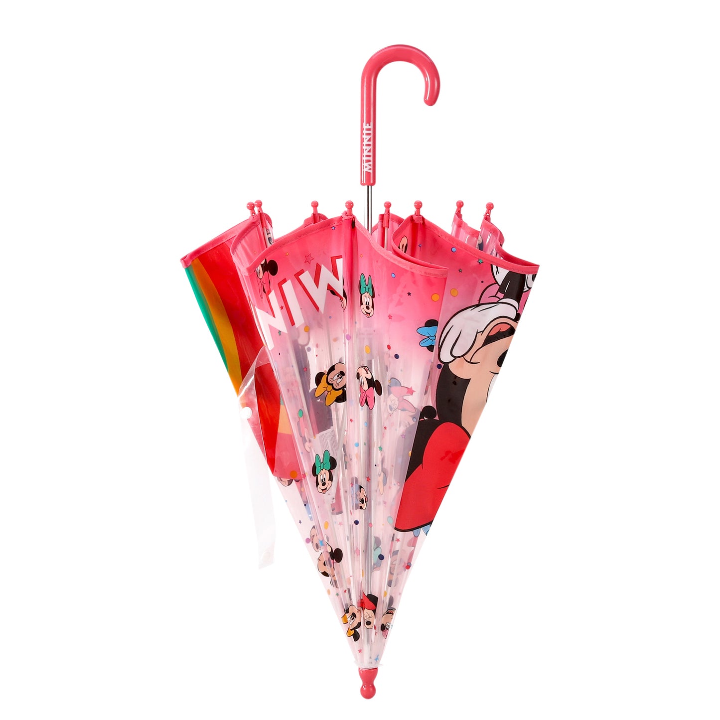 Minnie Mouse Dome Umbrella for Kids Childrens Boys Girls Brolly with Safety Opening