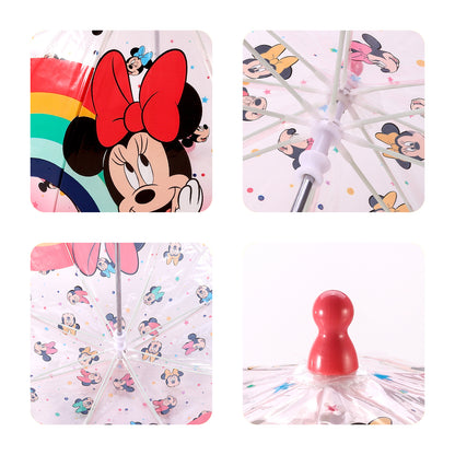 Minnie Mouse Dome Umbrella for Kids Childrens Boys Girls Brolly with Safety Opening