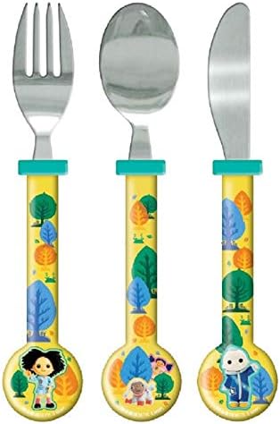 Moon and Me Kids 6 Piece Reusable Dinner Set - Plate/Bowl/Cup/Knife/Fork/Spoon - Childrens Dinnerware Tableware Cutlery Set