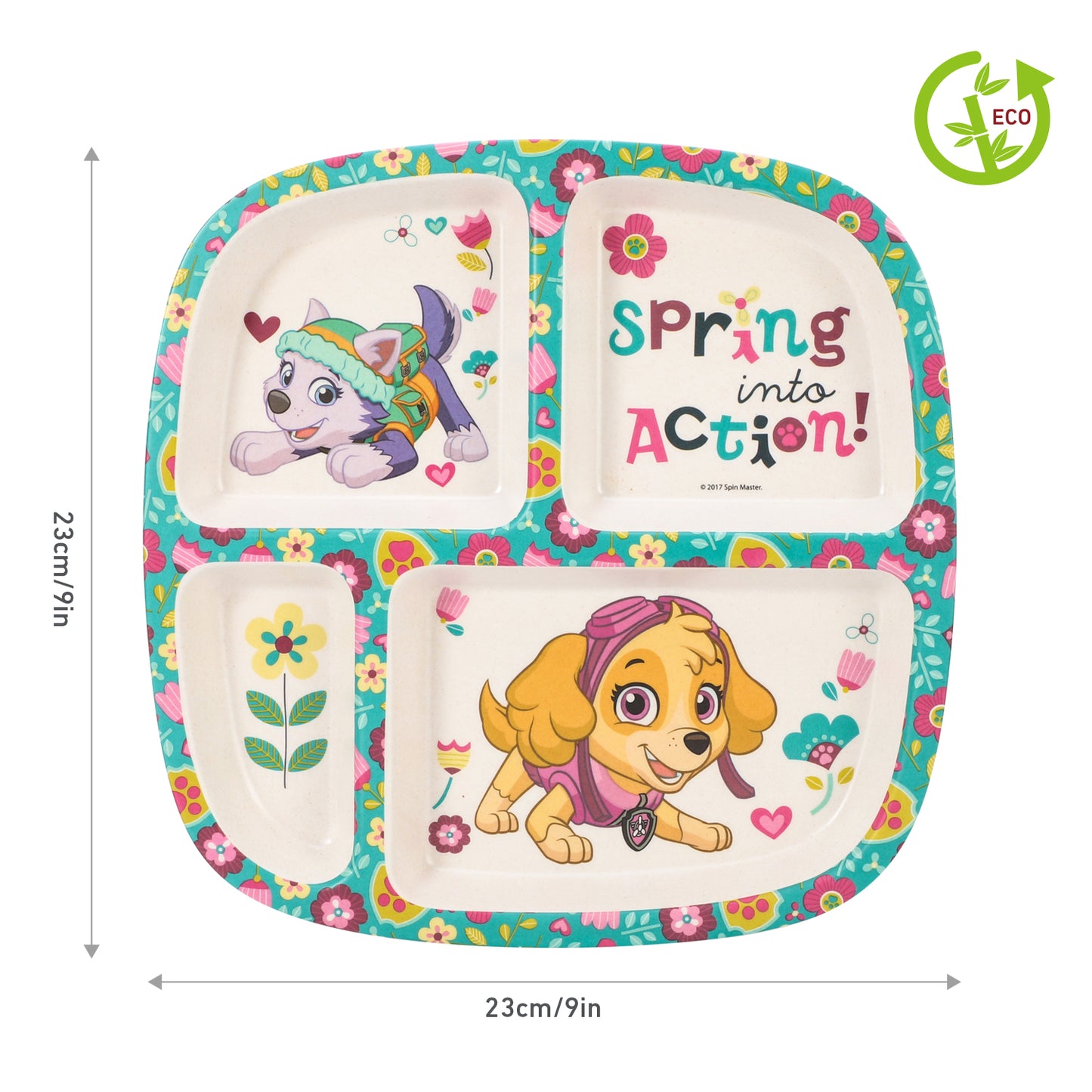 Paw Patrol Girl 4 Section Childrens Divided Breakfast Lunch Dinner Plate