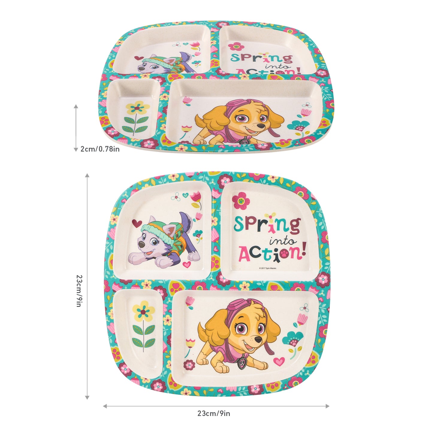 Paw Patrol Girl 4 Section Childrens Divided Breakfast Lunch Dinner Plate