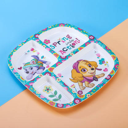 Paw Patrol Girl 4 Section Childrens Divided Breakfast Lunch Dinner Plate
