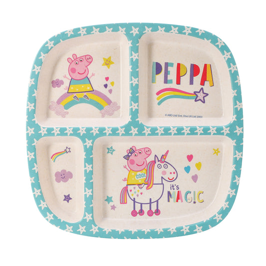 Peppa Pig 4 Section Childrens Divided Breakfast Lunch Dinner Plate