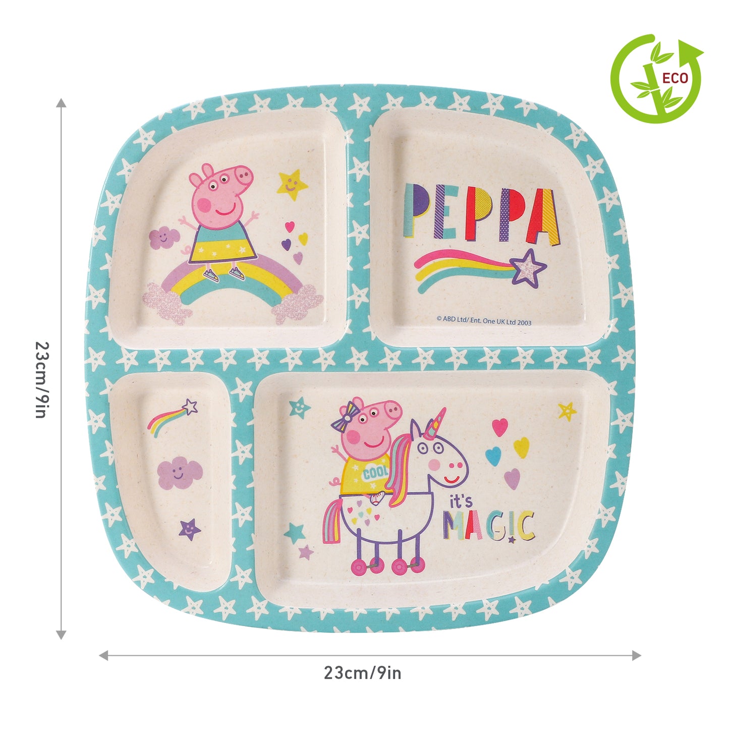 Peppa Pig 4 Section Childrens Divided Breakfast Lunch Dinner Plate
