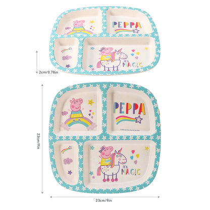 Peppa Pig 4 Section Childrens Divided Breakfast Lunch Dinner Plate