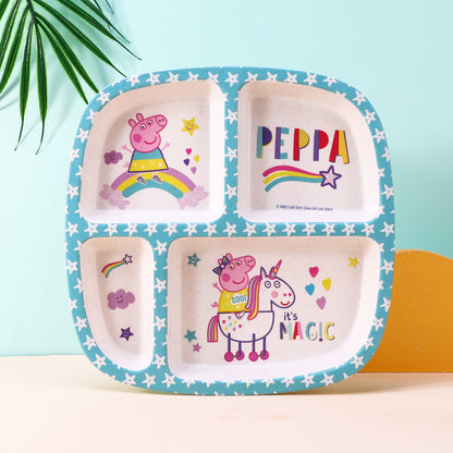 Peppa Pig 4 Section Childrens Divided Breakfast Lunch Dinner Plate