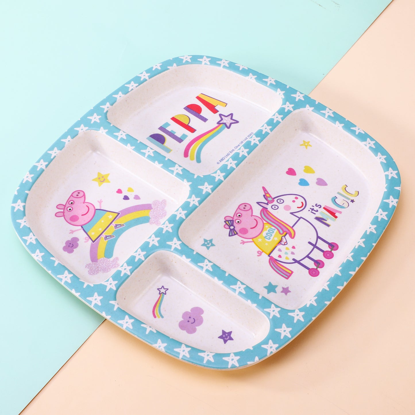 Peppa Pig 4 Section Childrens Divided Breakfast Lunch Dinner Plate