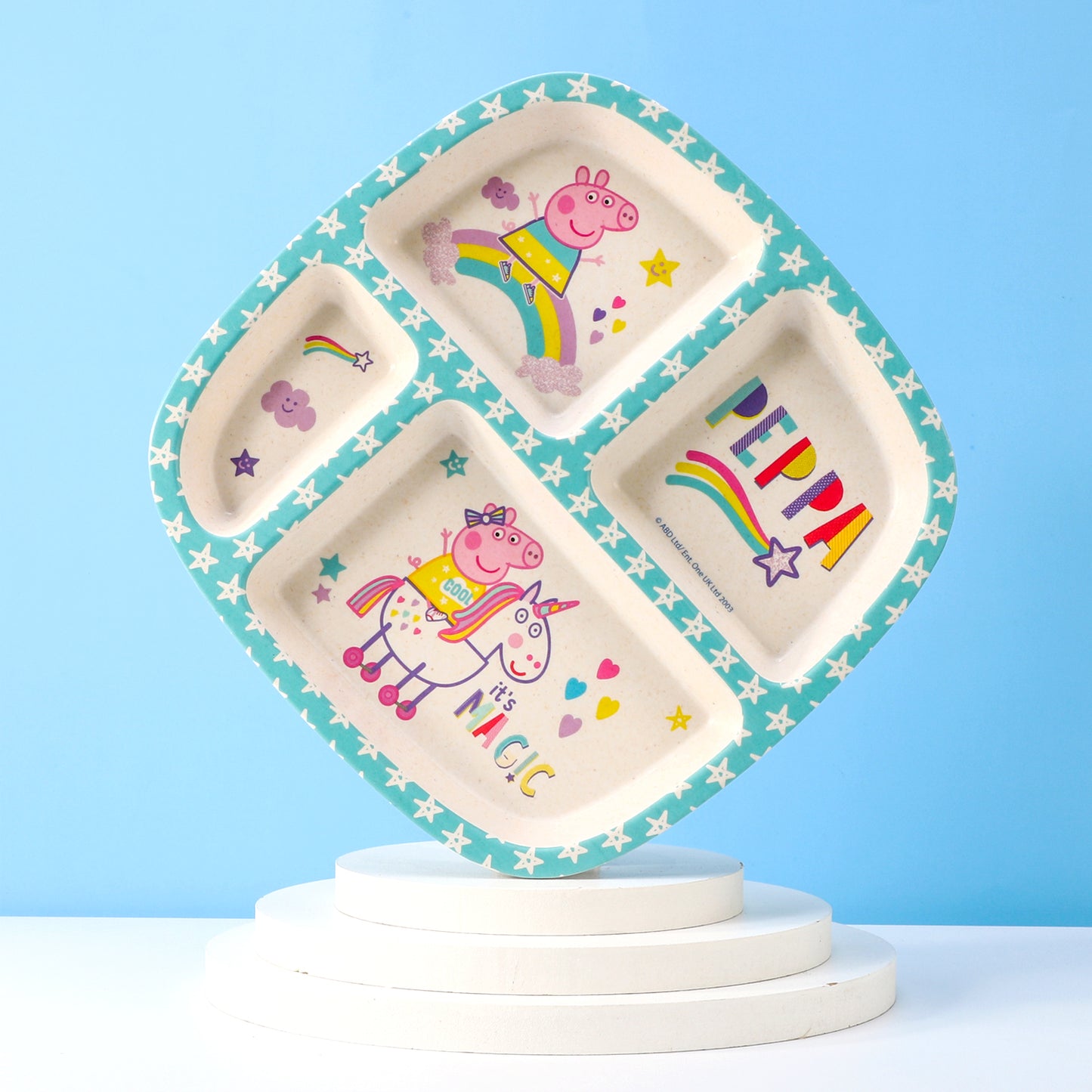 Peppa Pig 4 Section Childrens Divided Breakfast Lunch Dinner Plate