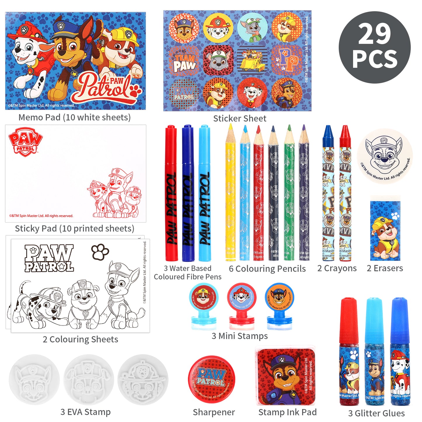Paw Patrol Calendar Creative Art & Craft Stationery Set Kids Children Xmas Christmas Countdown Fun