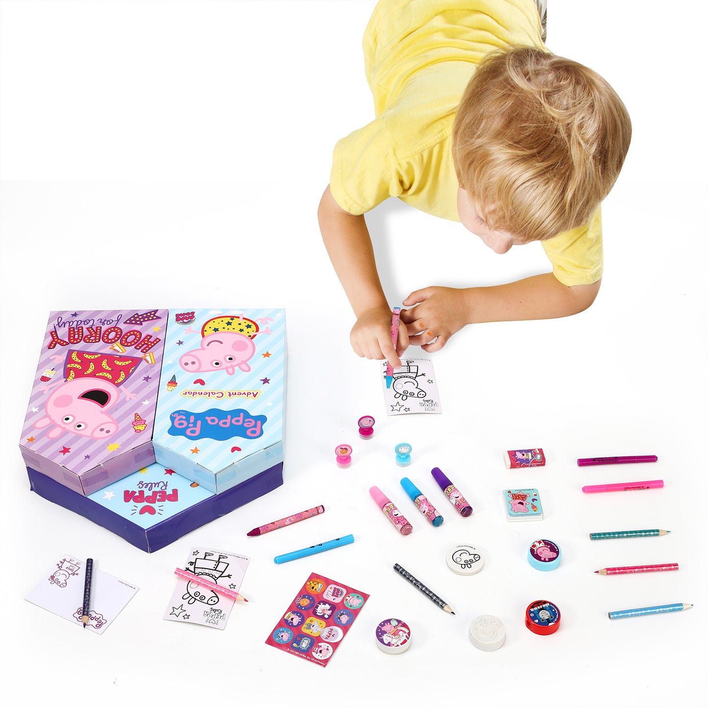Peppa Pig Calendar Creative Art & Craft Stationery Set Kids Children Xmas Christmas Countdown Fun