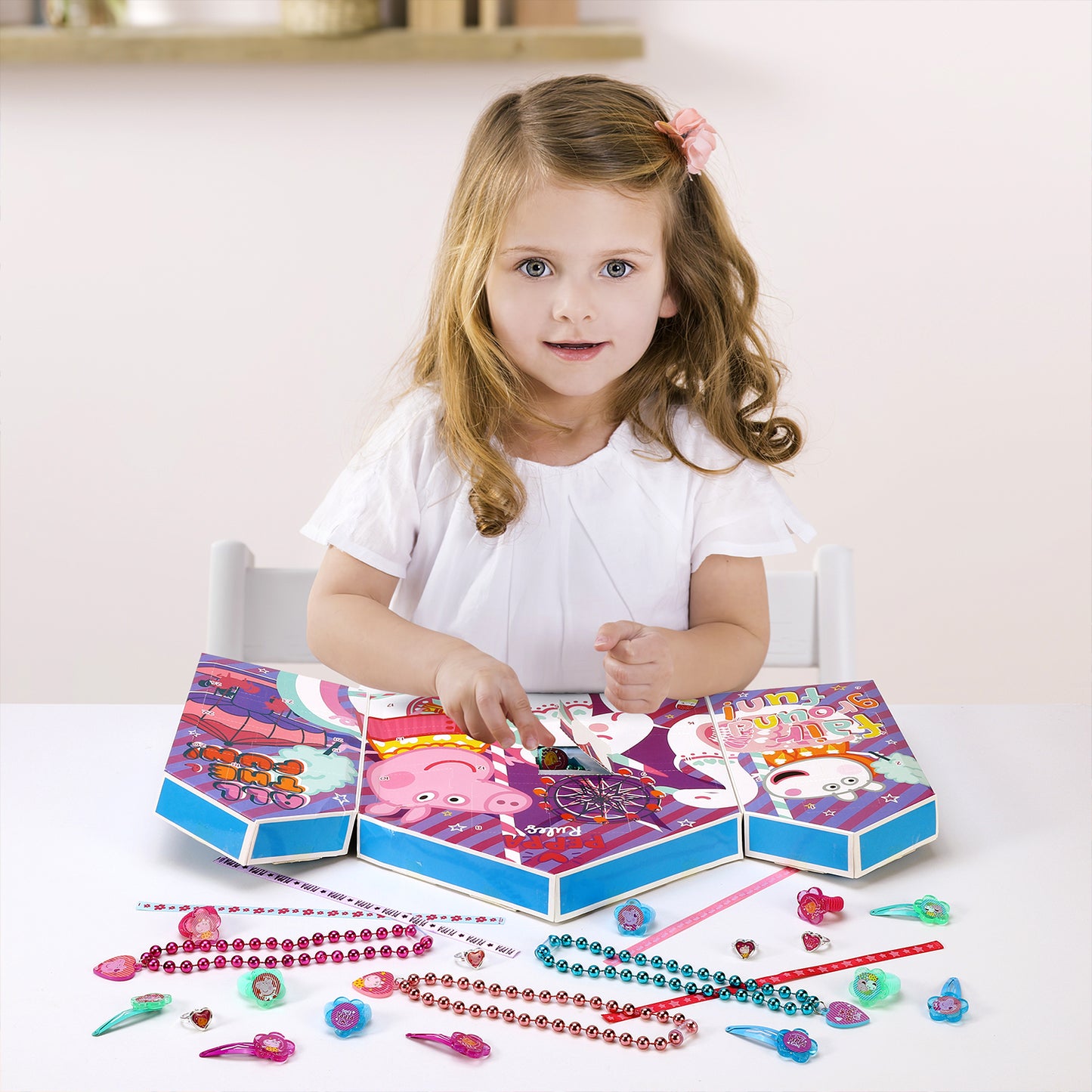 Peppa Pig Calendar Kids Jewellery Hair Set Children Xmas Christmas Countdown Fun