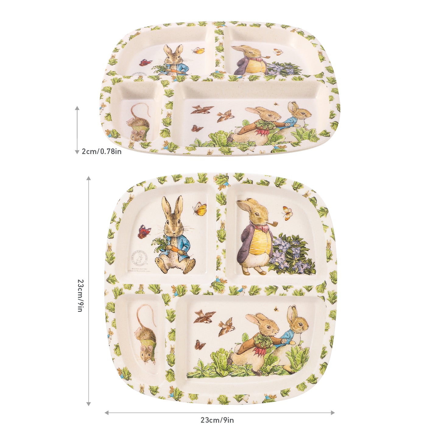 Peter Rabbit 4 Section Childrens Divided Breakfast Lunch Dinner Plate