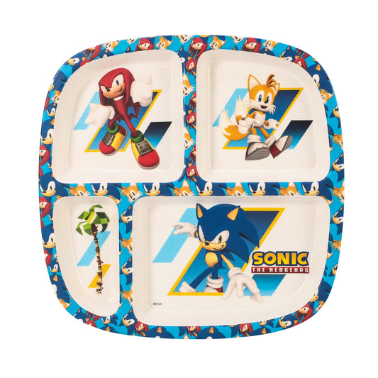 Sonic the Hedgehog 4 Section Childrens Divided Breakfast Lunch Dinner Plate
