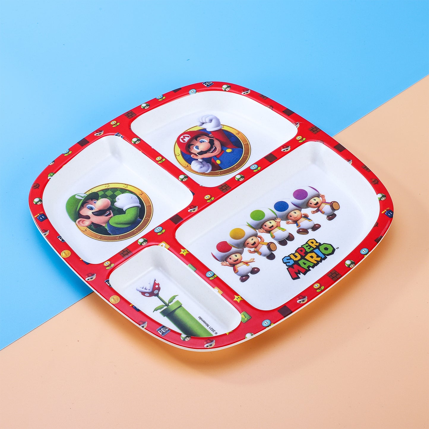 Super Mario 4 Section Childrens Divided Breakfast Lunch Dinner Plate