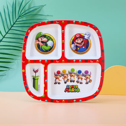 Super Mario 4 Section Childrens Divided Breakfast Lunch Dinner Plate