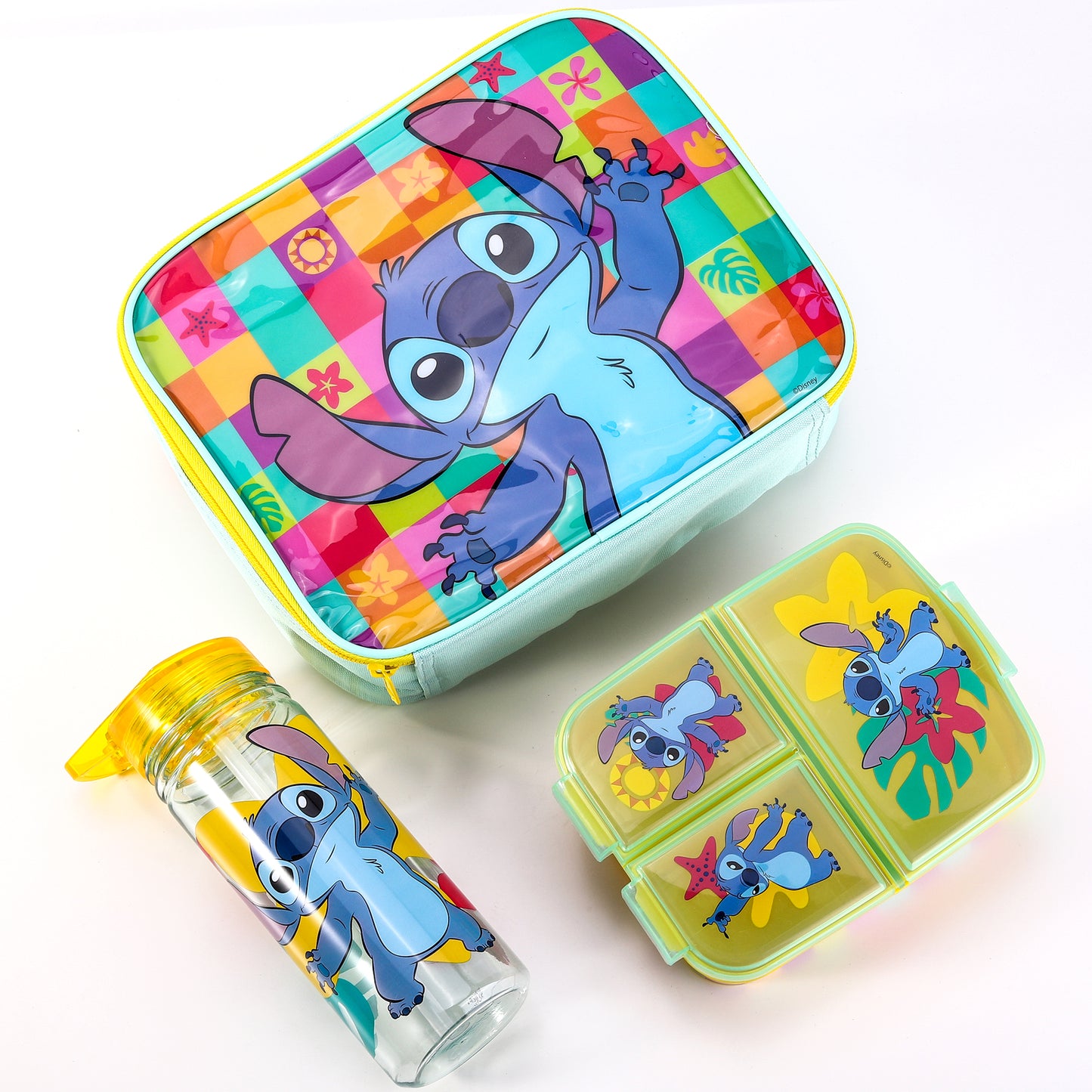 Stitch Kids Lunch Box Set – Insulated Lunch Bag, Multicompartment Lunch Box & 580ml Water Bottle, BPA Free