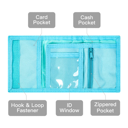 Bluey Kids Trifold Wallet Bingo Wallet with Hook & Loop Closure