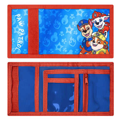 Paw Patrol Trifold Wallet for Kids, Boys Girls Licensed Chase Marshall Rubble Wallet with Hook & Loop Closure, Lightweight Compact Coin & Card Holder