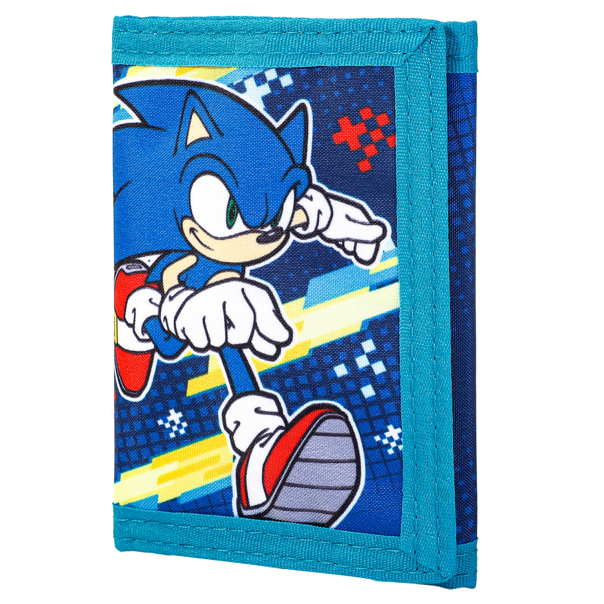 Sonic The Hedgehog Trifold Wallet for Kids, Licensed Sonic Wallet with Hook & Loop Closure, Lightweight Compact Coin & Card Holder