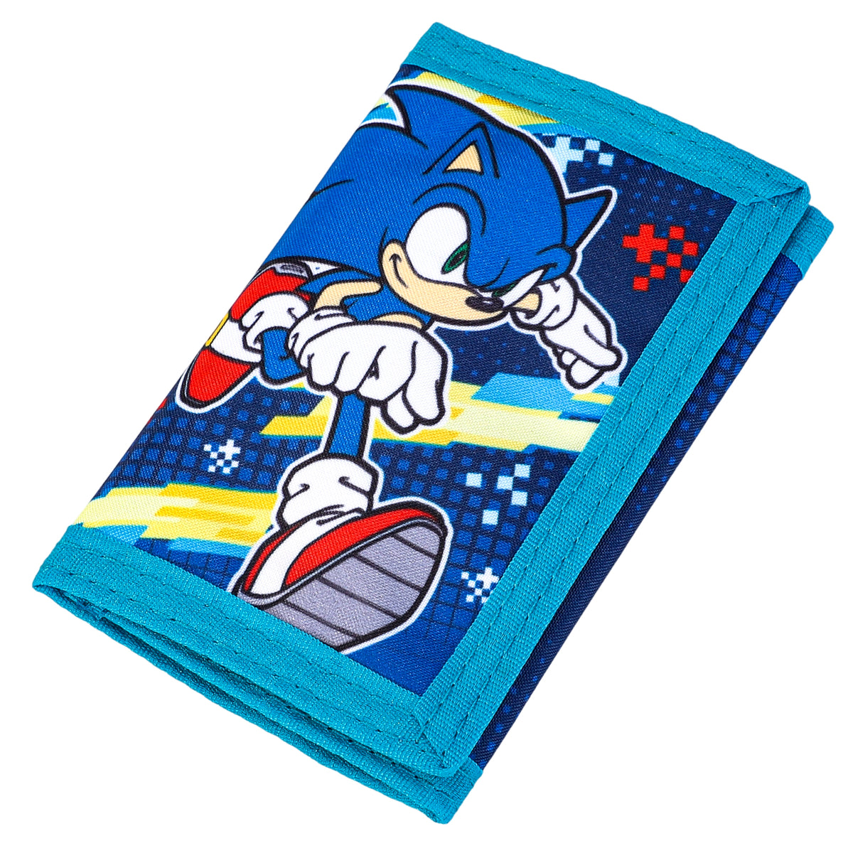 Sonic The Hedgehog Trifold Wallet for Kids, Licensed Sonic Wallet with Hook & Loop Closure, Lightweight Compact Coin & Card Holder