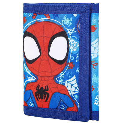Marvel Spidey Trifold Wallet for Kids, Licensed Wallet with Hook & Loop Closure, Lightweight Compact Coin & Card Holder