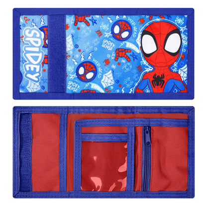Marvel Spidey Trifold Wallet for Kids, Licensed Wallet with Hook & Loop Closure, Lightweight Compact Coin & Card Holder