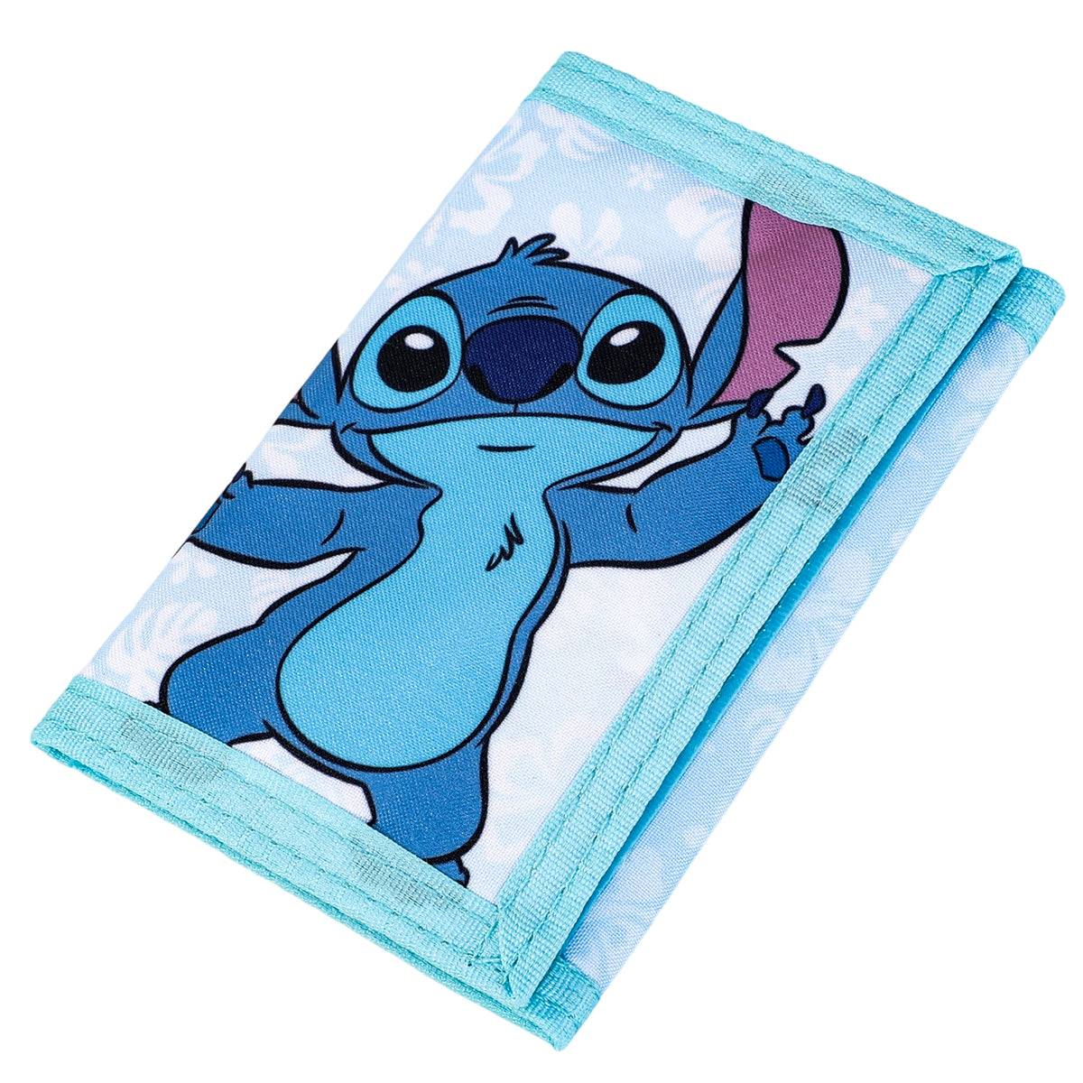 Disney Stitch Trifold Wallet for Kids, Boys Girls Licensed Lilo & Stitch Wallet with Hook & Loop Closure, Lightweight Compact Coin & Card Holder