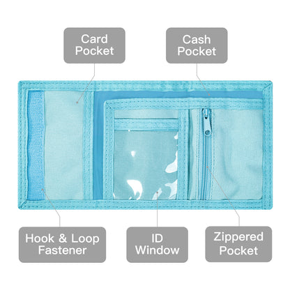 Disney Stitch Trifold Wallet for Kids, Boys Girls Licensed Lilo & Stitch Wallet with Hook & Loop Closure, Lightweight Compact Coin & Card Holder