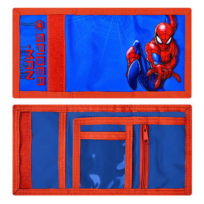 Marvel Spider-Man Trifold Wallet for Kids, Licensed Spider-Man Wallet with Hook & Loop Closure, Lightweight Compact Coin & Card Holder