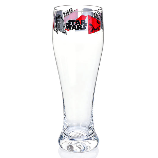 Star Wars 680ml Tall Beer Glass, 23oz Clear Pilsner Glass with Darth Vader, Boba Fett & R2-D2, Officially Licensed Glassware