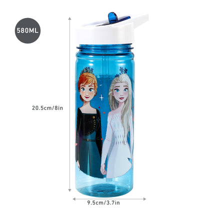 Frozen 580ml Water Bottle for Kids School Drinks Bottle Made of Durable Tritan Reusable BPA Free