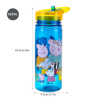 Peppa Pig 580ml Water Bottle for Kids School Drinks Bottle Made of Durable Tritan Reusable BPA Free