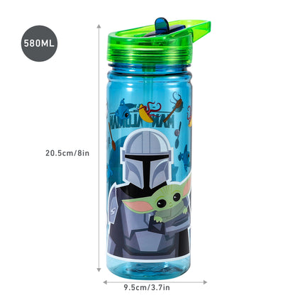 Star Wars Baby Yoda The Mandalorian 580ml Water Bottle for Kids School Drinks Bottle Made of Durable Tritan Reusable BPA Free