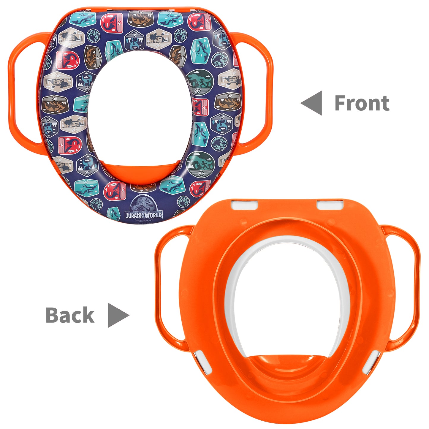 Jurassic World Soft Padded Potty Toilet Training Seat with Handles for Toddlers Kids Children, Portable for Travel & Easy to Clean