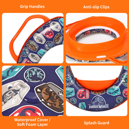 Jurassic World Soft Padded Potty Toilet Training Seat with Handles for Toddlers Kids Children, Portable for Travel & Easy to Clean