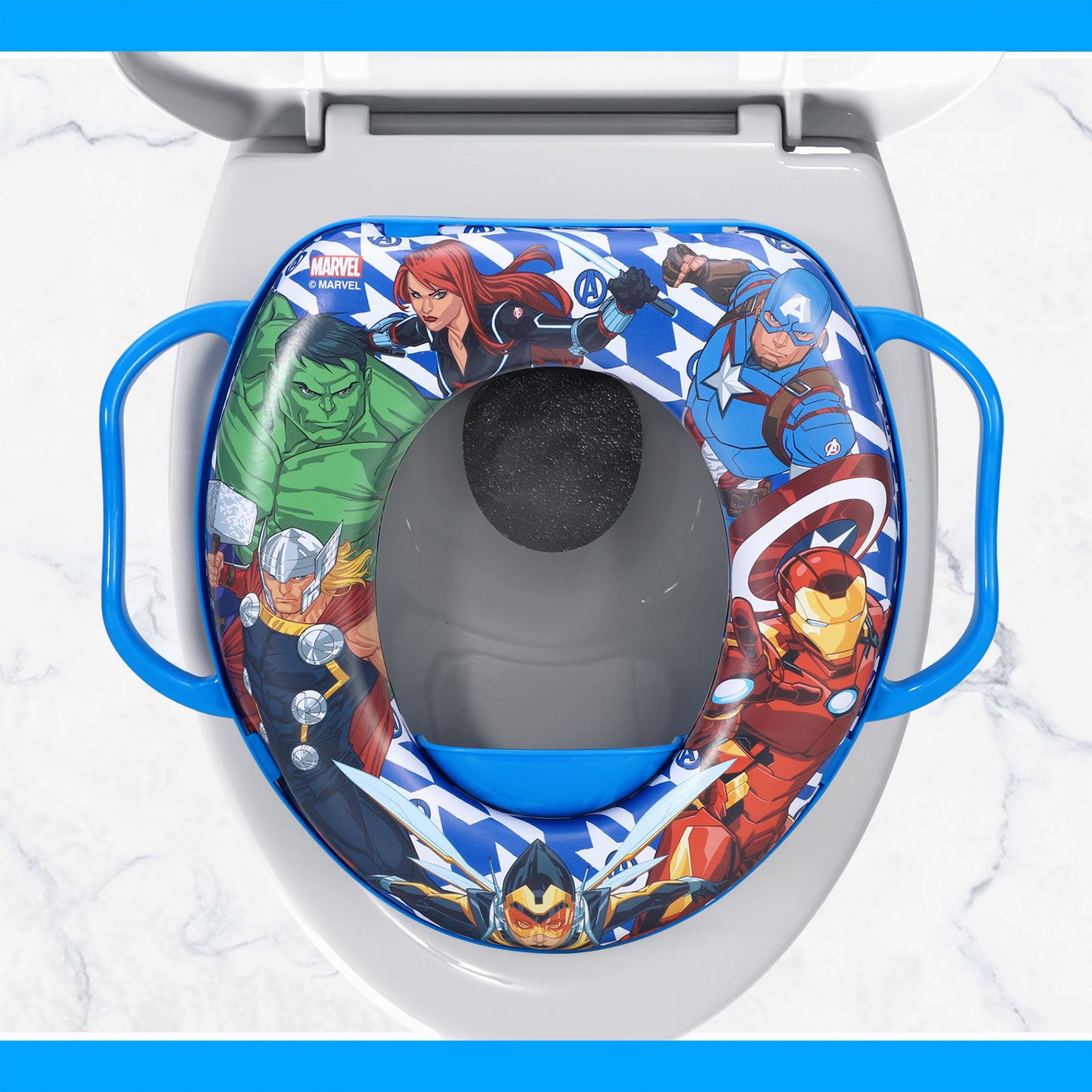 Avengers Soft Padded Potty Toilet Training Seat with Handles for Toddlers Kids Children, Portable for Travel & Easy to Clean